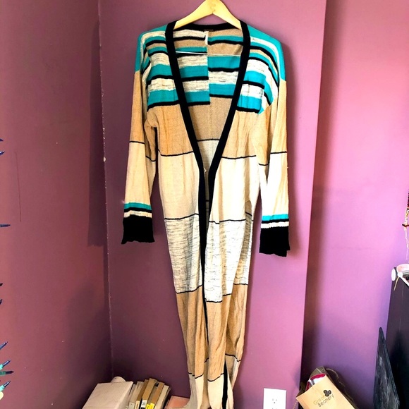 FREE PEOPLE BOHO RARE LINEN DUSTER XS - Picture 2 of 13